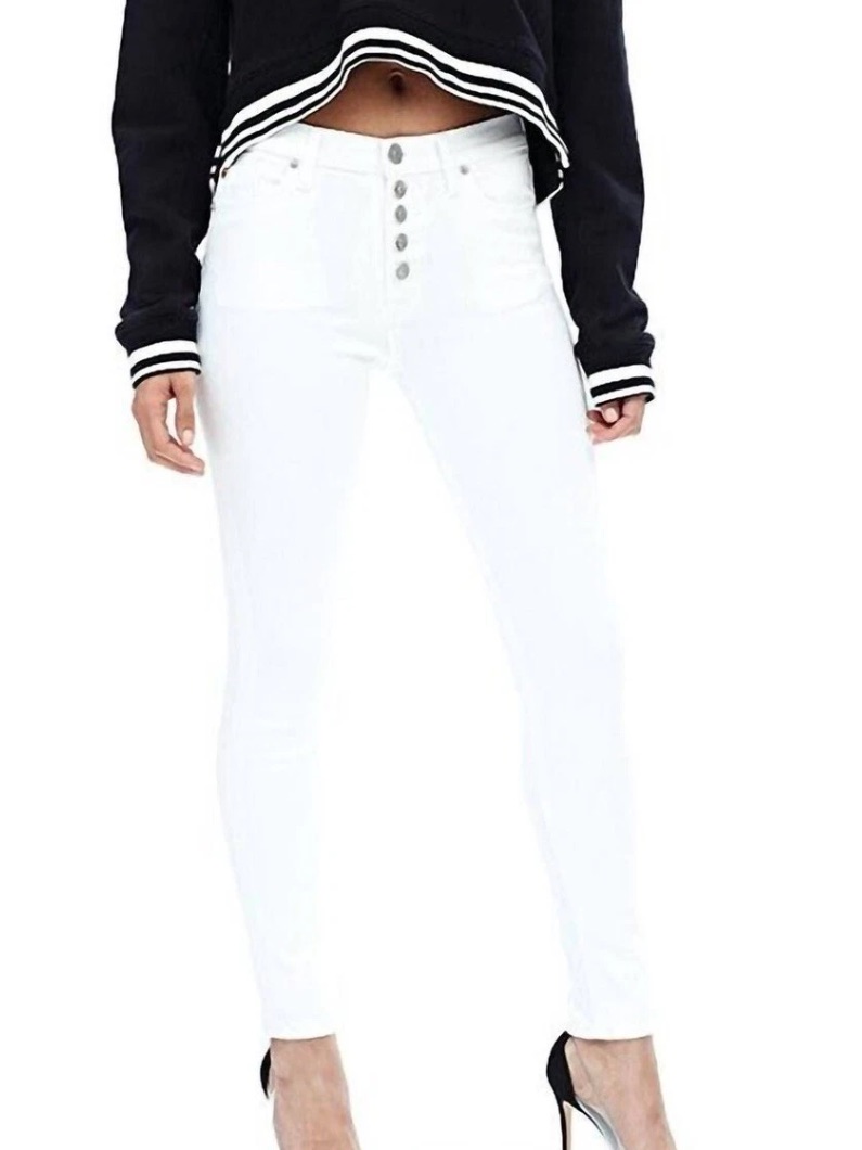 Hudson Ciara High-Rise Skinny Ankle Jeans White Button-Fly Mwt